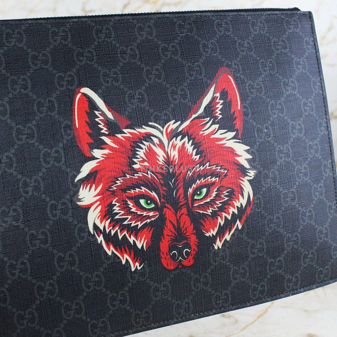 tas clutch Gucci GG Supreme Wolf Clutch Tinkerlust